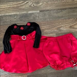 Elegant Red and Black Baby Girl Dress